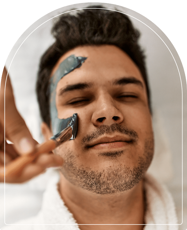 Man receiving a chemical peel treatment
