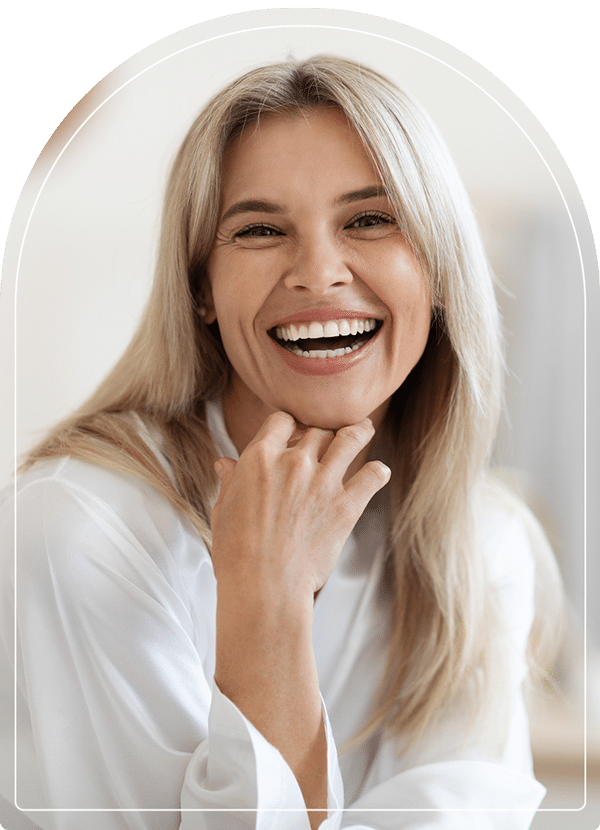 A happy woman with healthy skin