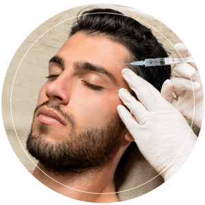 Doctor Injecting A Man's Face With Botox
