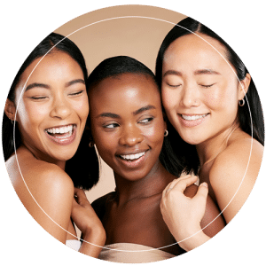 Three Happy Friends With Smooth Skin