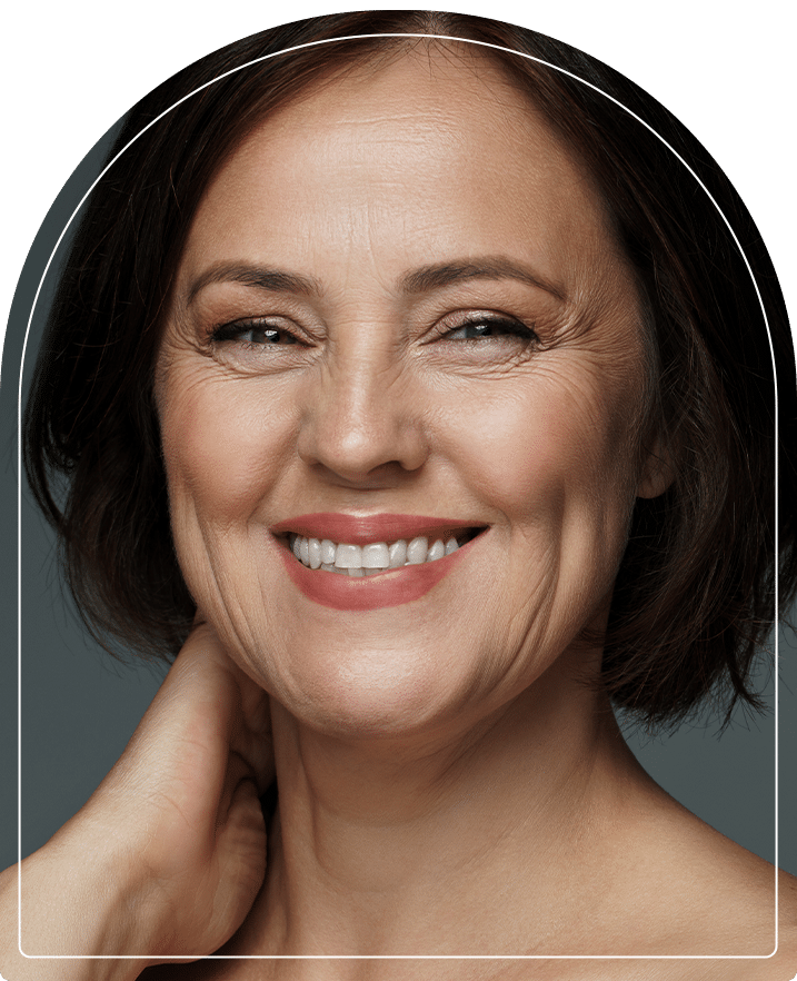 A happy middle age woman with healthy skin