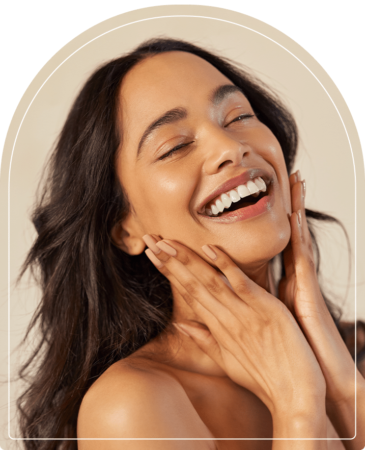 A happy young woman with smooth skin