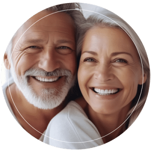 An elderly couple with helathy skin