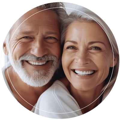 An elderly couple with helathy skin