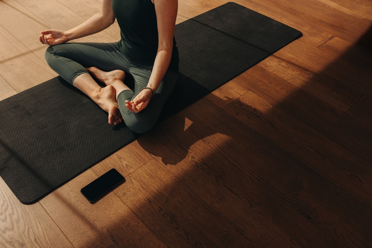 A woman meditating